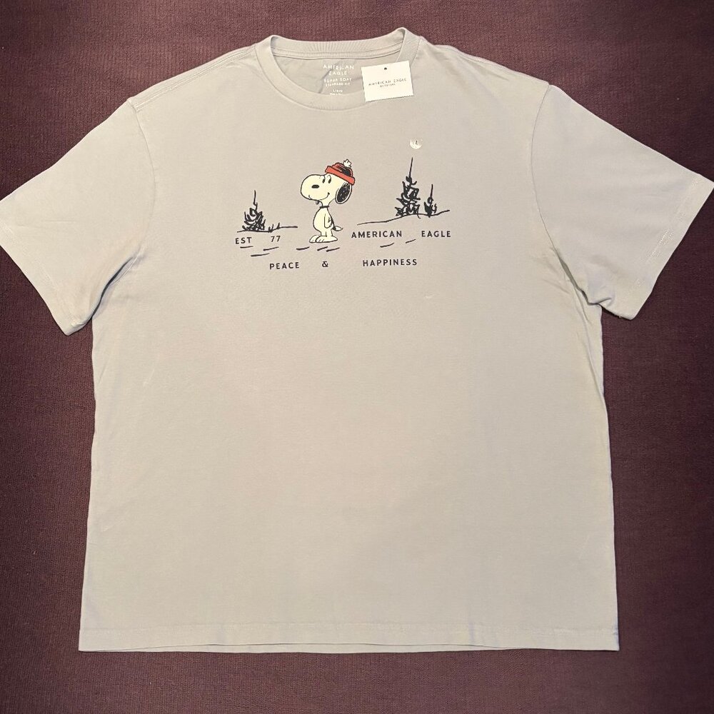 Brand-New American Eagle Snoopy Graphic T-Shirt | Light Blue